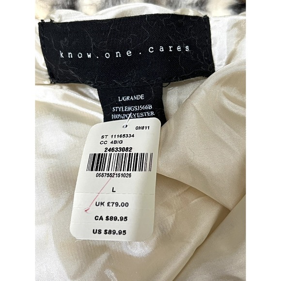 Victoria's Secret Know One Cares Faux Fur Cropped Jacket Animal Print Size Large - Picture 6 of 12